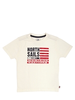 NORTH SAILS - PRINTED JERSEY T-SHIRT - OFF WHITE