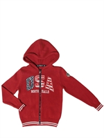 NORTH SAILS - HOODED KNIT ZIP UP CARDIGAN - RED