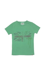 MYTHS - UK FLAG PRINTED JERSEY T-SHIRT - GREEN