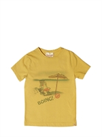 MYTHS - BOING PRINTED WASHED JERSEY T-SHIRT - YELLOW