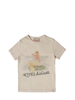 MYTHS - MYTHS AIRLINES PRINTED JERSEY T-SHIRT - ICE GREY