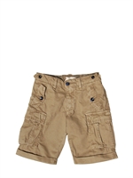 MYTHS - WASHED COTTON CARGO SHORTS - BEIGE