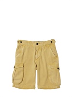 MYTHS - COTTON PIQUET CARGO SHORTS - LIGHT YELLOW