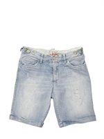 MYTHS - LIGHT DISTRESSED DENIM SHORTS - LIGHT DENIM