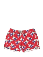MYTHS - PRINTED NYLON SWIM SHORTS - MULTI RED