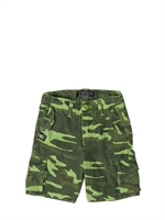 HYDROGEN - RIPSTOP COTTON CARGO SHORTS - GREEN FLUO