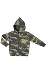 HYDROGEN - COTTON JERSEY ZIP UP SWEATSHIRT - GREEN CAMU