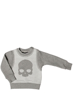 HYDROGEN - COTTON JERSEY SKULL SWEATSHIRT - GREY/WHITE