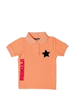 HYDROGEN - BRONZAJI COTTON PIQUET POLO - ORANGE FLUO