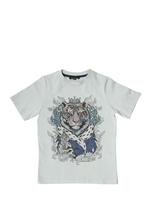 ROBERTO CAVALLI - COTTON JERSEY PRINTED T-SHIRT - SAGE GREEN