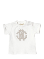 ROBERTO CAVALLI - COTTON JERSEY EMBROIDERY T-SHIRT - WHITE/GREEN