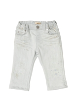 ROBERTO CAVALLI - 5 POCKET DESTROYED DENIM JEANS - OFF WHITE