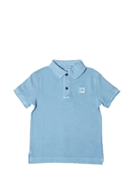 C.P.COMPANY UNDERSIXTEEN - WASHED COTTON PIQUET POLO - TOURQUOISE