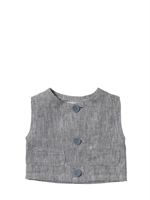 COSÌ COM'È - ORGANIC LINEN VEST - BLUE