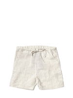 COSÌ COM'È - ORGANIC LINEN BERMUDA SHORTS - CREAM/BLUE