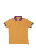 ARMANI JUNIOR - STONE WASHED PIQUET POLO - ORANGE