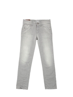 ARMANI JUNIOR - STONE WASHED SLIM FIT DENIM JEANS - LIGHT GREY