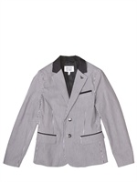 ARMANI JUNIOR - COTTON BLAZER - CREAM/BLUE