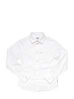 ARMANI JUNIOR - POPLIN COTTON STRETCH SLIM FIT SHIRT - WHITE