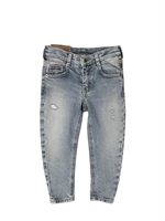 ARMANI JUNIOR - SLIM FIT TAPERED DENIM JEANS - DENIM WASHED
