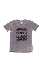 ARMANI JUNIOR - WASHED JERSEY T-SHIRT - GREY