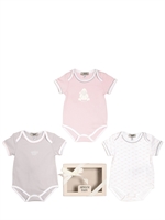 ARMANI JUNIOR - 3 BODIES BOY GIFT SET - GREY/PINK