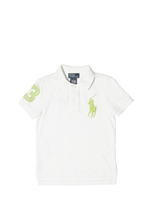 RALPH LAUREN CHILDRENSWEAR - BIG LOGO COTTON PIQUET POLO - WHITE