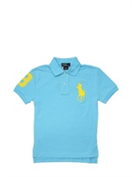 RALPH LAUREN CHILDRENSWEAR - BIG LOGO COTTON PIQUET POLO - TOURQUOISE