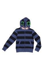 STELLA MCCARTNEY KIDS - COTTON HOODED ZIP UP MONSTER SWEATSHIRT - BLUETTE