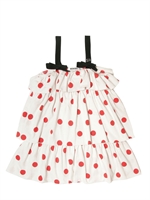 RYKIEL ENFANT - COTTON JERSEY FRILL DRESS - OFF WHITE