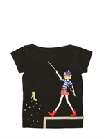 RYKIEL ENFANT - COTTON JERSEY PRINTED T-SHIRT - BLACK