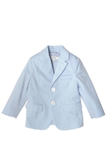 SIMONETTA MINI - COTTON BLAZER AND BERMUDA SHORTS SUIT - PALE BLUE