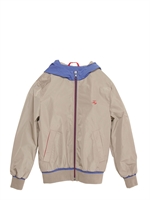 FAY - NYLON HOODED BOMBER JACKET - BEIGE