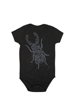 NEW GENERALS - BEETLE PRINTED COTTON JERSEY BODYSUIT - BLACK