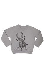 NEW GENERALS - BEETLE PRINTED COTTON JERSEY SWEATSHIRT - LIGHT GREY