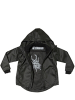 NEW GENERALS - ASYMMETRICAL HOODED COTTON JACKET - BLACK