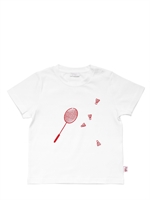 IL GUFO - COTTON JERSEY TENNIS RACKET T-SHIRT - WHITE/RED