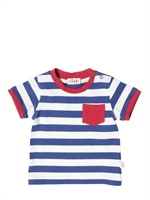 IL GUFO - STRIPED COTTON JERSEY T-SHIRT - WHITE/BLUETTE