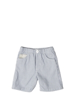 IL GUFO - 5 POCKET STRIPED BERMUDA SHORTS - DENIM