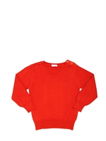 IL GUFO - WASHED COTTON ROUND NECK KNITWEAR - ORANGE