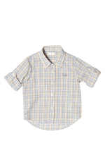 IL GUFO - COTTON POPLIN ROLL UP SHIRT - YELLOW/MULTI