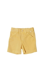 IL GUFO - STONE WASHED COTTON SHORTS - YELLOW