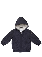 IL GUFO - NYLON HOODED ZIP UP JACKET - NAVY
