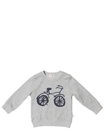 IL GUFO - PRINTED ROUND NECK SWEATSHIRT - GREY MELANGE