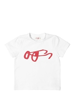 IL GUFO - COTTON JERSEY EYEGLASSES T-SHIRT - WHITE/RED