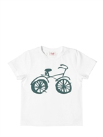 IL GUFO - COTTON JERSEY BICYCLE T-SHIRT - WHITE/GREEN