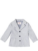 IL GUFO - STRIPED STRETCH COTTON BLAZER - DENIM