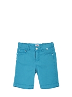 IL GUFO - 5 POCKET GABARDINE BERMUDA SHORTS - TOURQUOISE