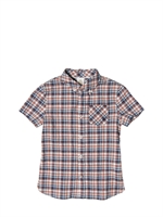 DKING - LIGHT COTTON CHECKED SHIRT - BLUE/ORANGE