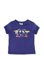 MOSCHINO BABY - JERSEY PEACE T-SHIRT - BLUETTE